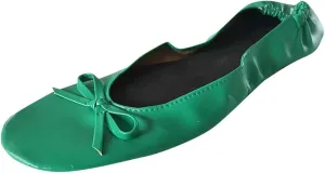 Adult Leather Ballet Shoes for Women Portable Foldable Dance Flats Shoes Women's Ballerina Slippers Casual Shoes