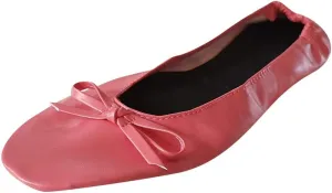 Adult Leather Ballet Shoes for Women Portable Foldable Dance Flats Shoes Women's Ballerina Slippers Casual Shoes