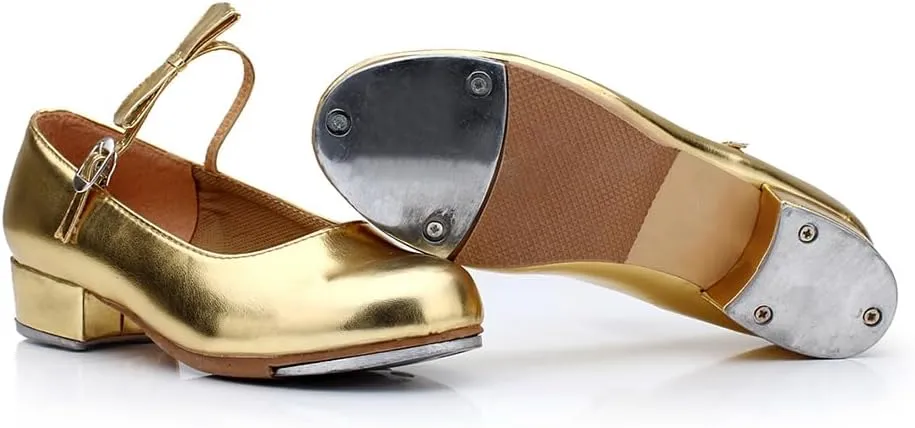 AOQUNFS Beginner Tap Shoe for Girls, Kids Tap Dance Shoes for Toddler, Mary Jane Tap Shoes,FT-031