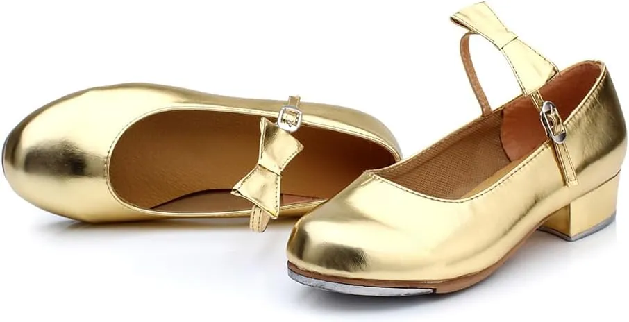 AOQUNFS Beginner Tap Shoe for Girls, Kids Tap Dance Shoes for Toddler, Mary Jane Tap Shoes,FT-031