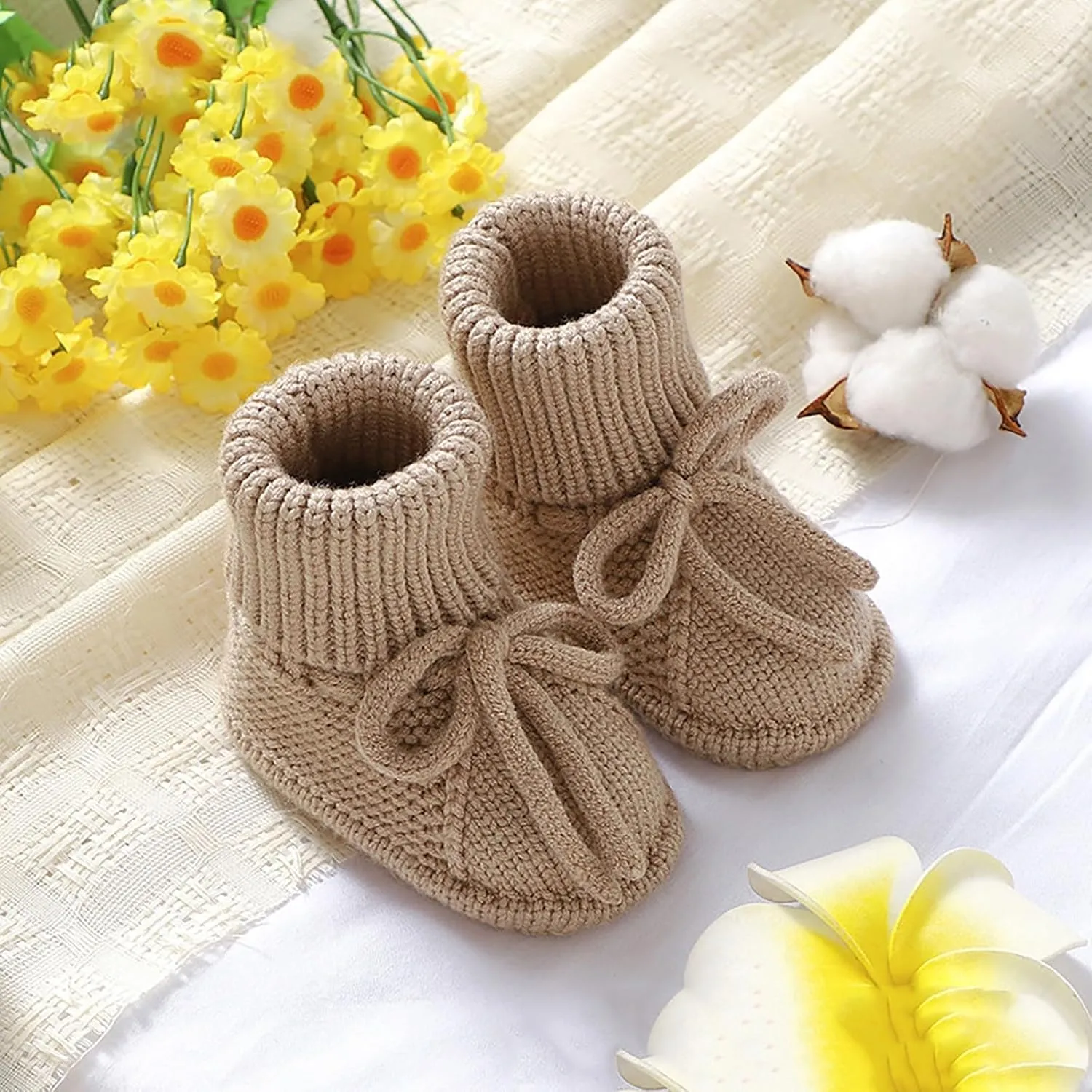 Baby Booties Newborn Sock Shoes Hand Knitting Crochet Infant Boy Girl Cozy Shoes Indoor Breathable Walking Shoes