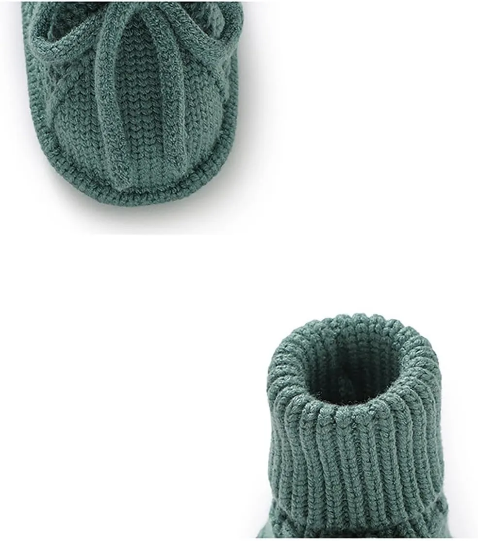 Baby Booties Newborn Sock Shoes Hand Knitting Crochet Infant Boy Girl Cozy Shoes Indoor Breathable Walking Shoes