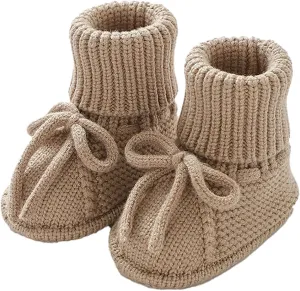 Baby Booties Newborn Sock Shoes Hand Knitting Crochet Infant Boy Girl Cozy Shoes Indoor Breathable Walking Shoes