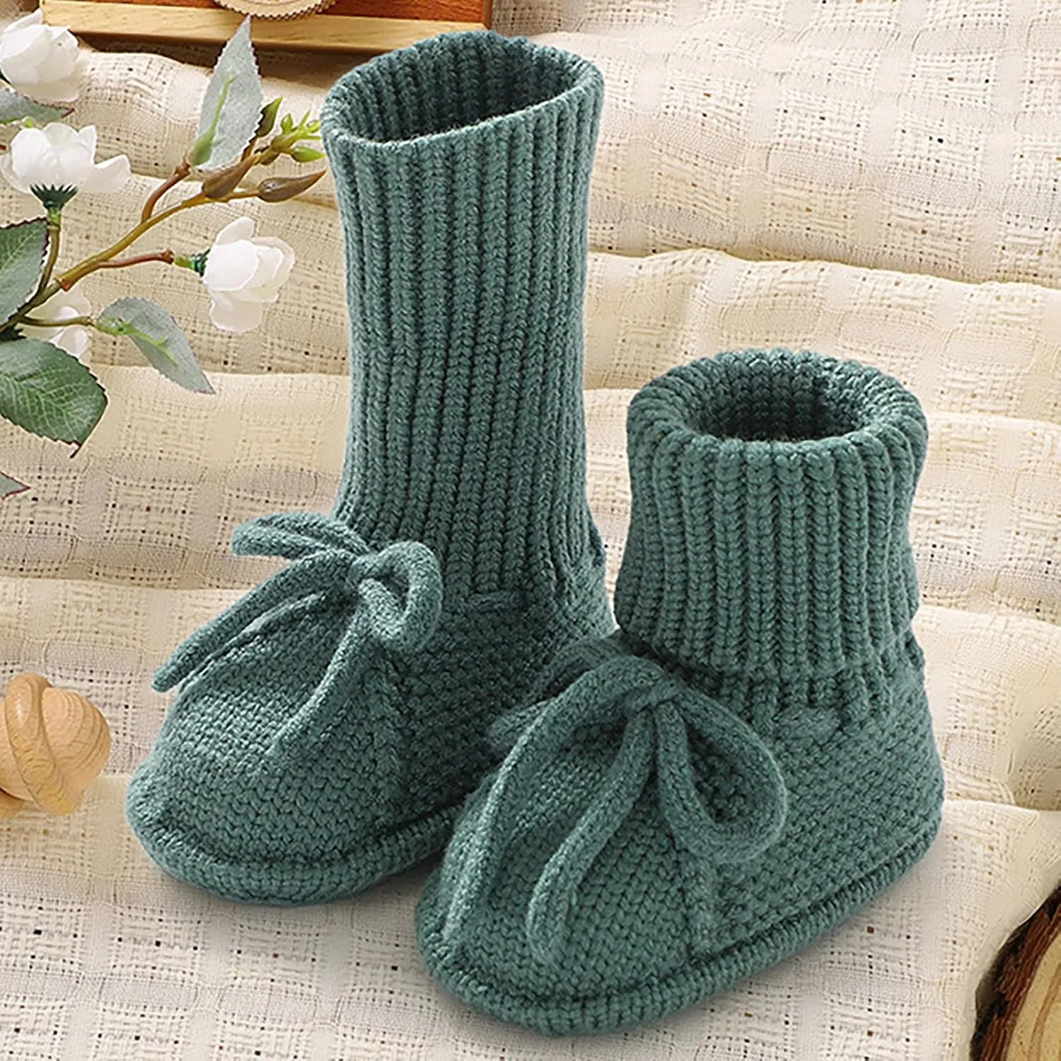 Baby Booties Newborn Sock Shoes Hand Knitting Crochet Infant Boy Girl Cozy Shoes Indoor Breathable Walking Shoes