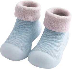 Baby Boy Shoes,Girls Socks Slipper Soft Baby Boys Rubber Shoes Sole Solid Toddler Kids Knit Stocking Warm Kids Shoes