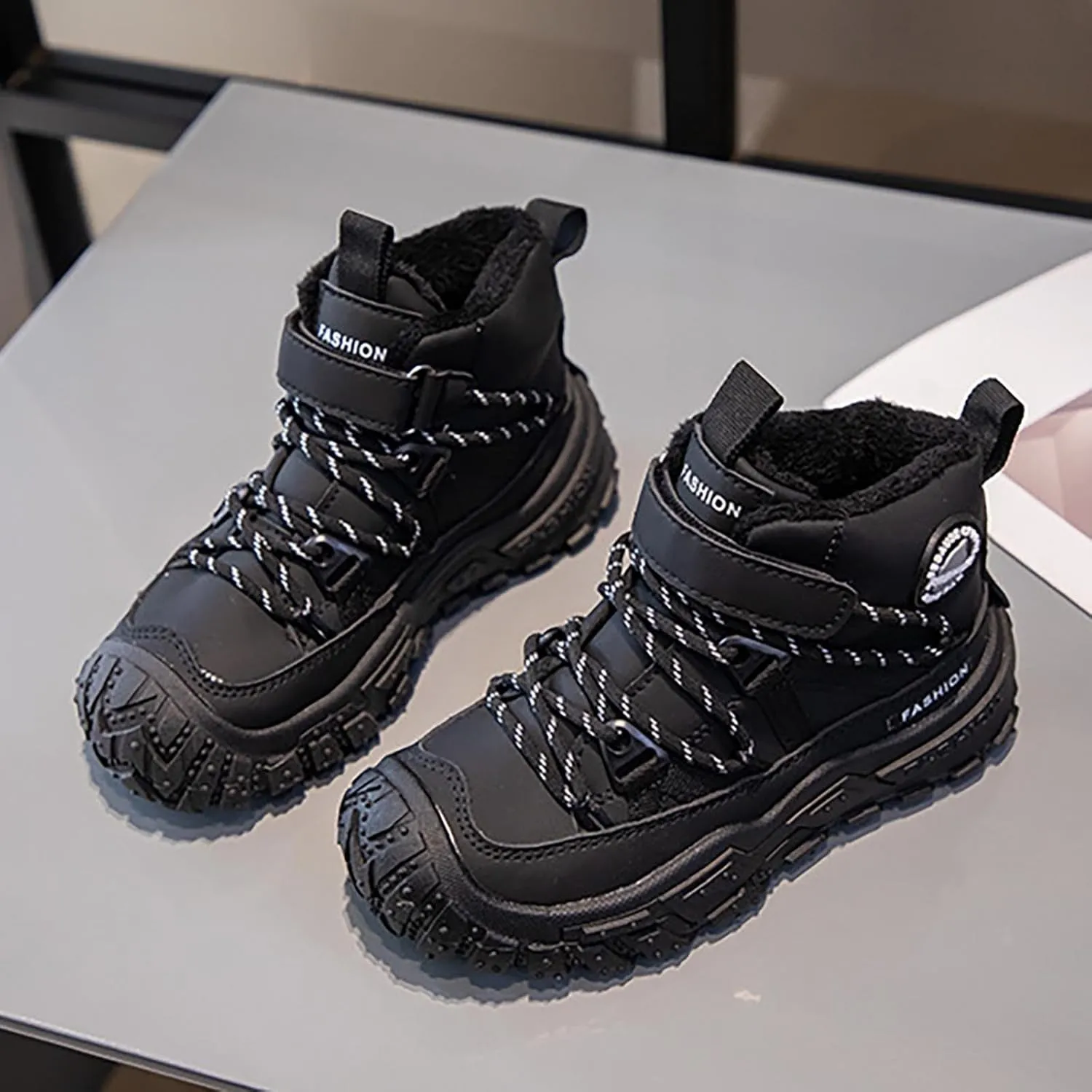 Baby Girls Winter Snow Boots Kids Winter Boots Fur Lined Snow Shoes Baby Boys Girls Ankle Boots Casual Non-Slip Boot
