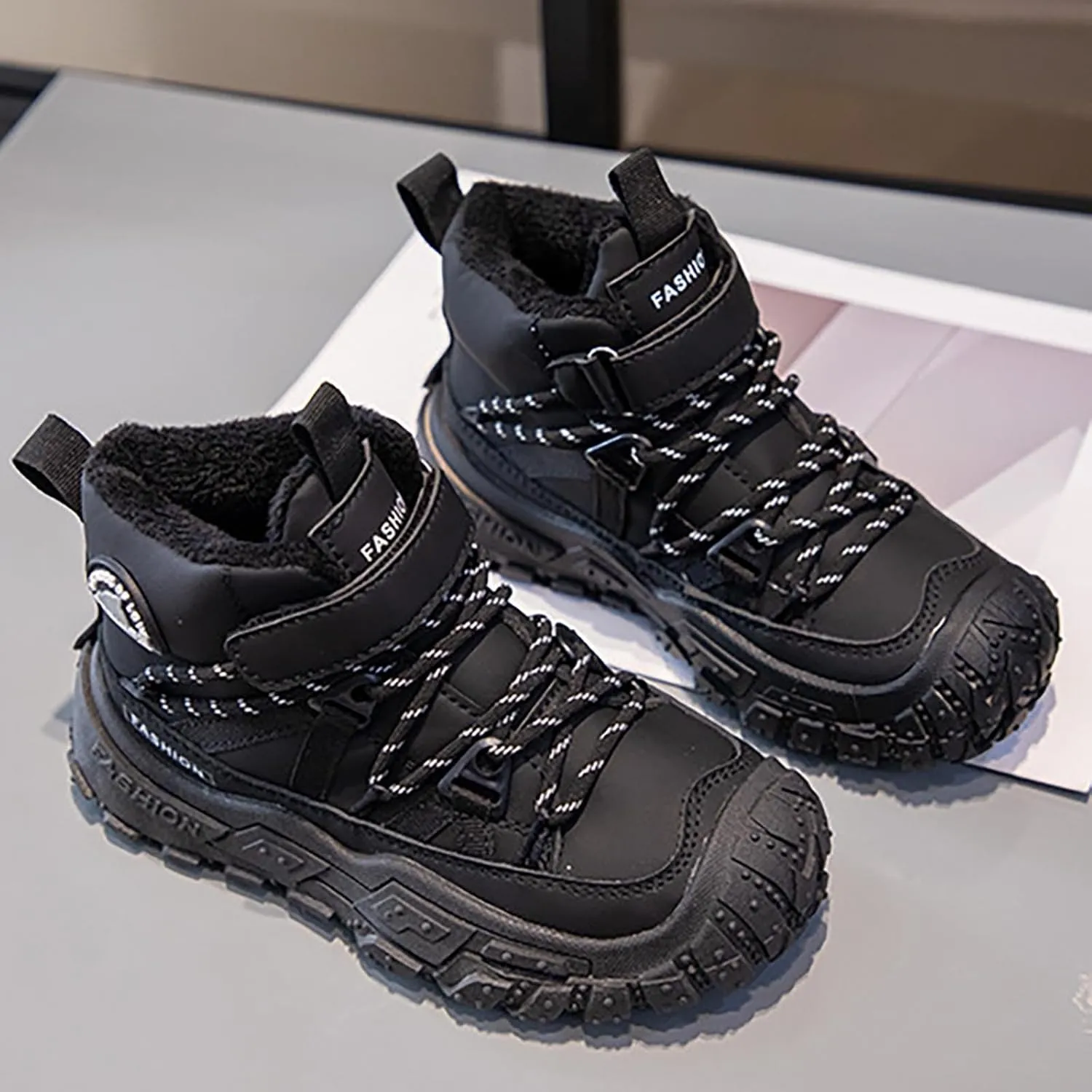 Baby Girls Winter Snow Boots Kids Winter Boots Fur Lined Snow Shoes Baby Boys Girls Ankle Boots Casual Non-Slip Boot