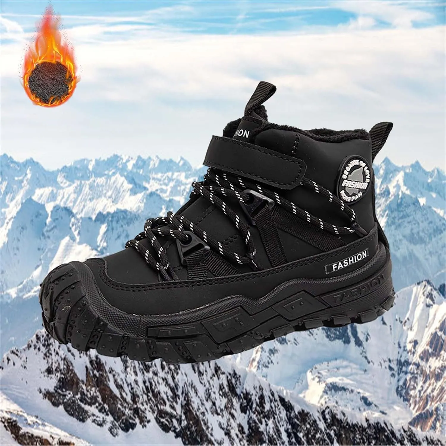 Baby Girls Winter Snow Boots Kids Winter Boots Fur Lined Snow Shoes Baby Boys Girls Ankle Boots Casual Non-Slip Boot