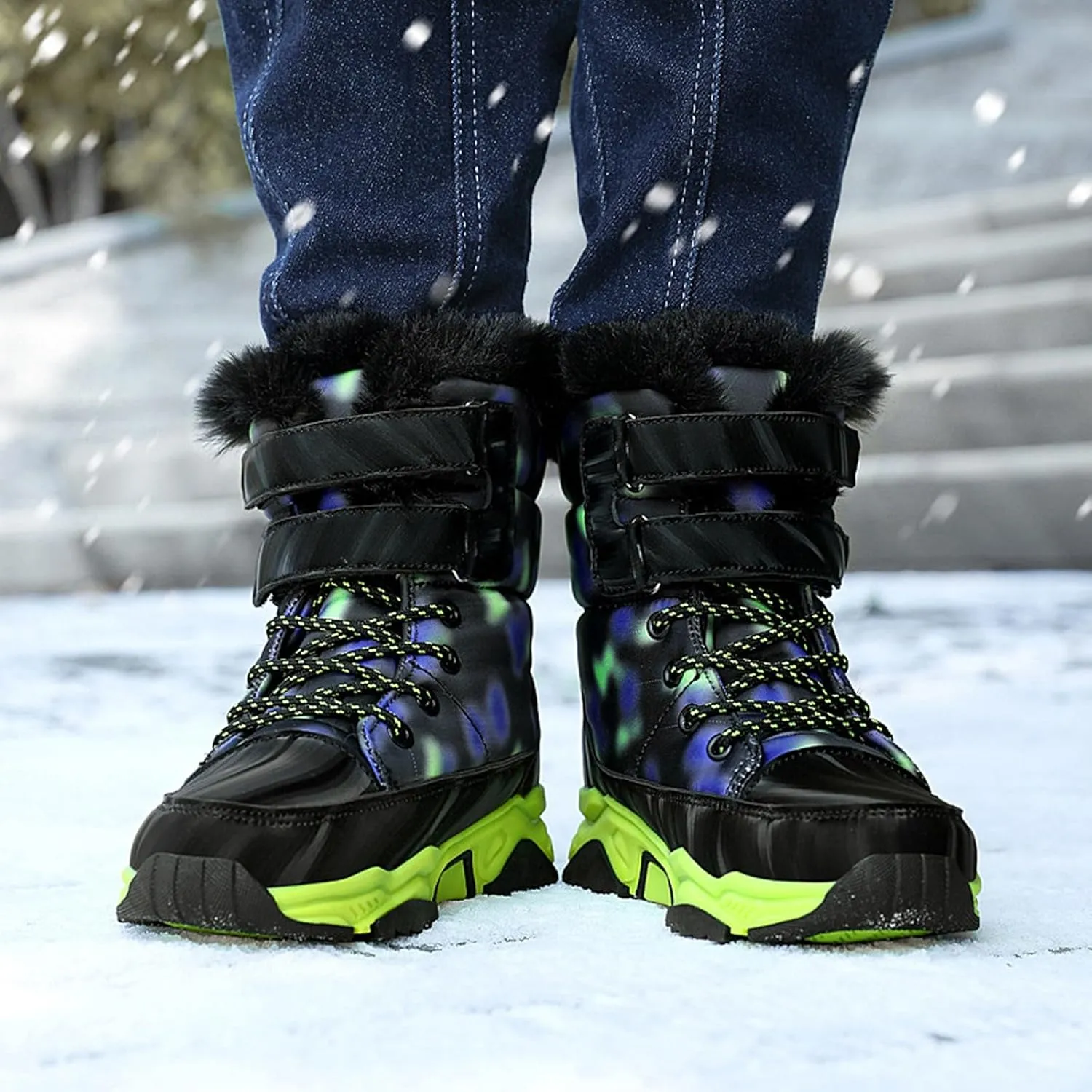 Baby Girls Winter Snow Boots Kids Winter Thermal Non Slip Windproof Snow Boots Baby Boys Girls Kids Ankle Boots Shoes