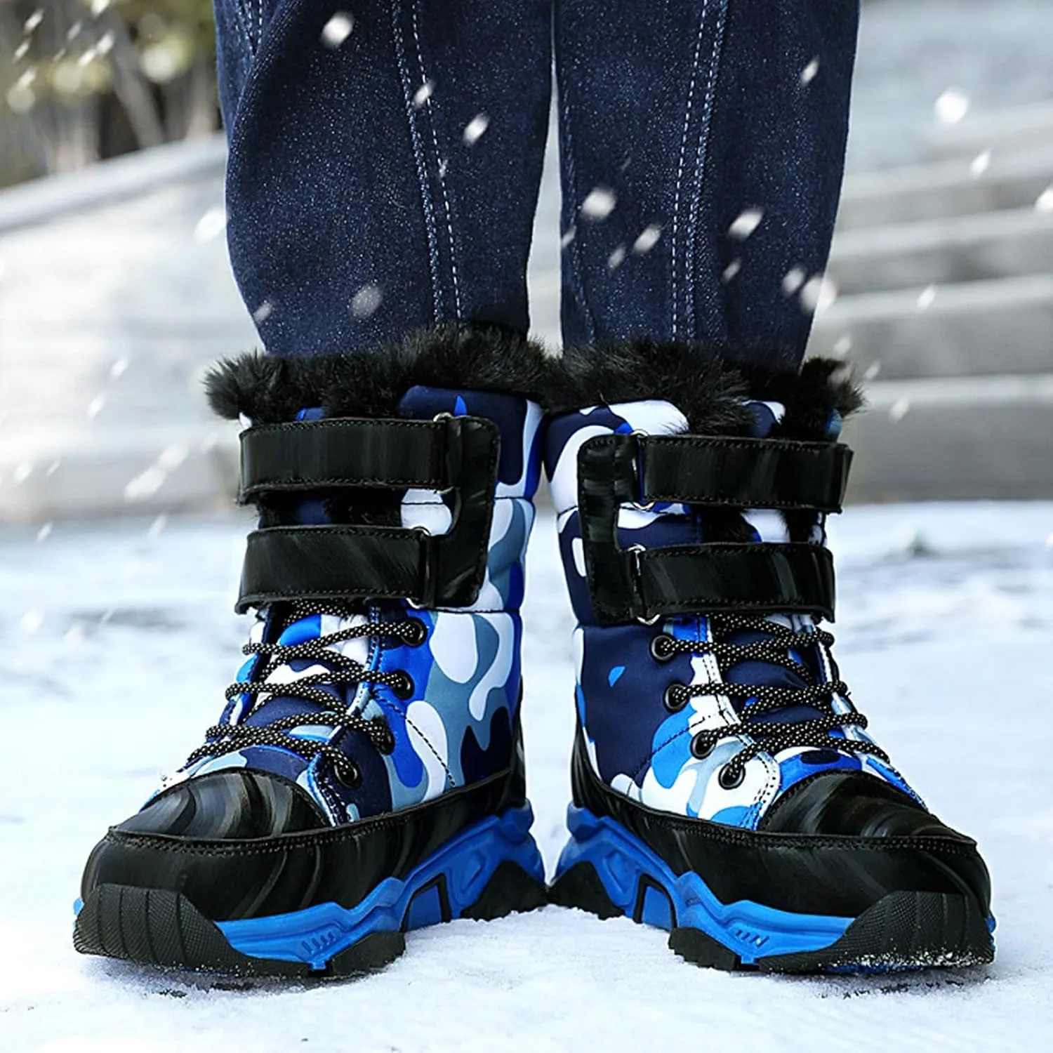 Baby Girls Winter Snow Boots Kids Winter Thermal Non Slip Windproof Snow Boots Baby Boys Girls Kids Ankle Boots Shoes