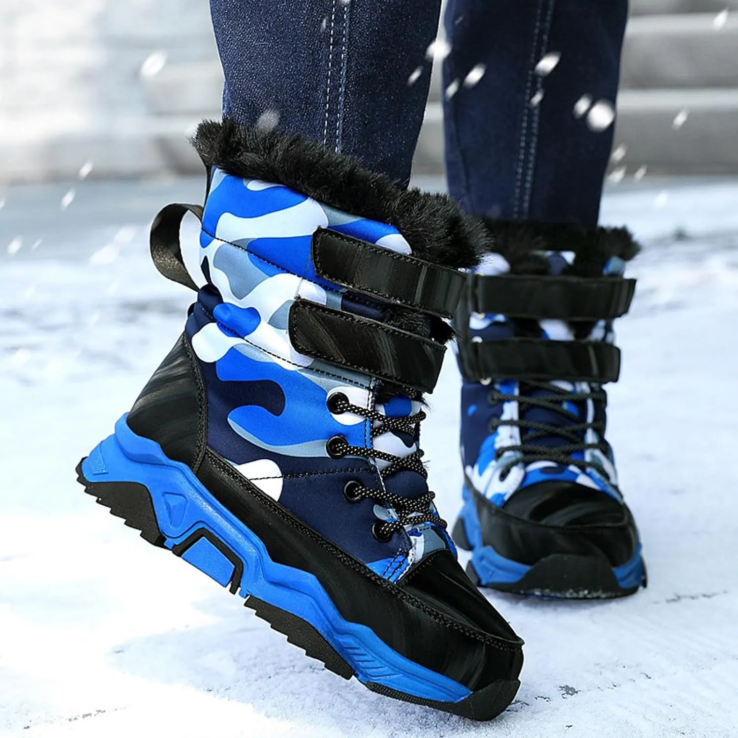 Baby Girls Winter Snow Boots Kids Winter Thermal Non Slip Windproof Snow Boots Baby Boys Girls Kids Ankle Boots Shoes