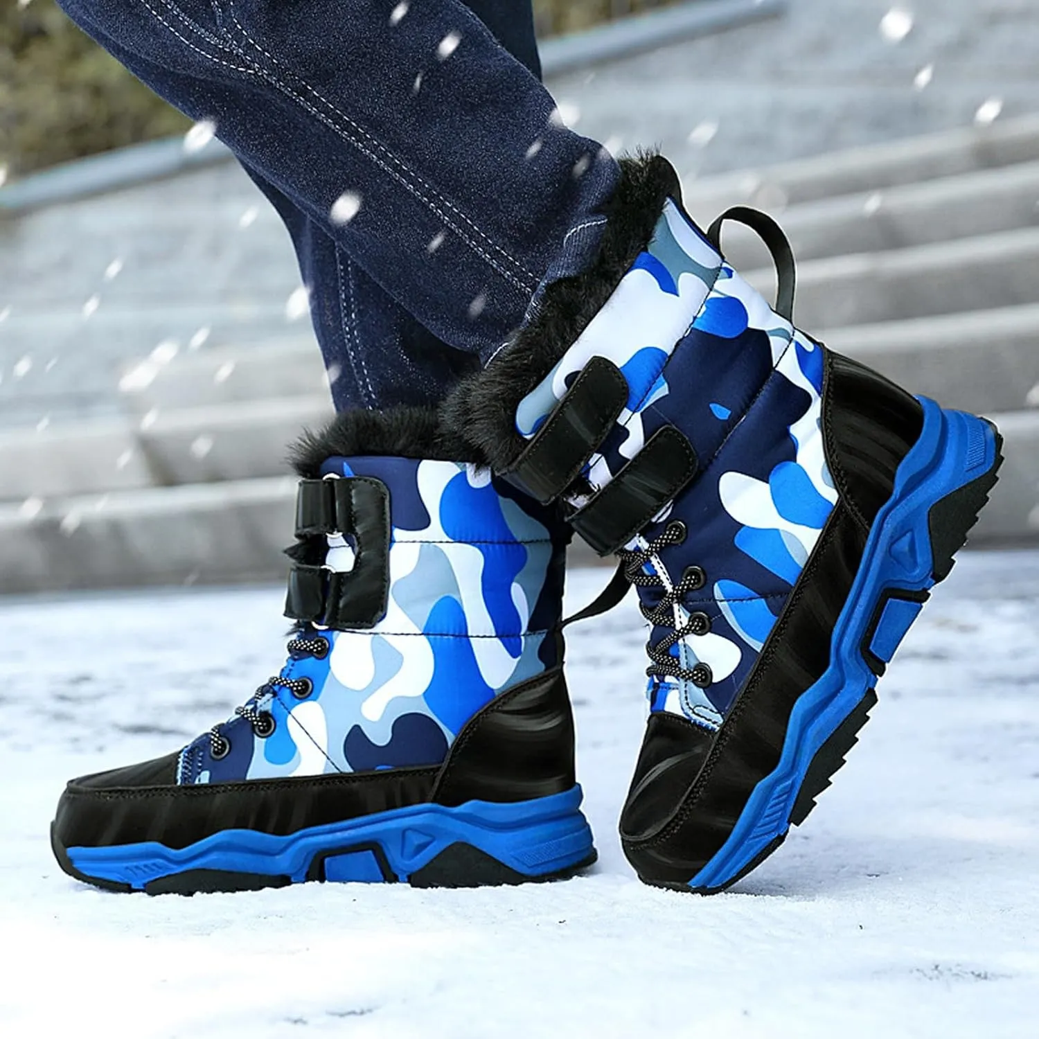 Baby Girls Winter Snow Boots Kids Winter Thermal Non Slip Windproof Snow Boots Baby Boys Girls Kids Ankle Boots Shoes