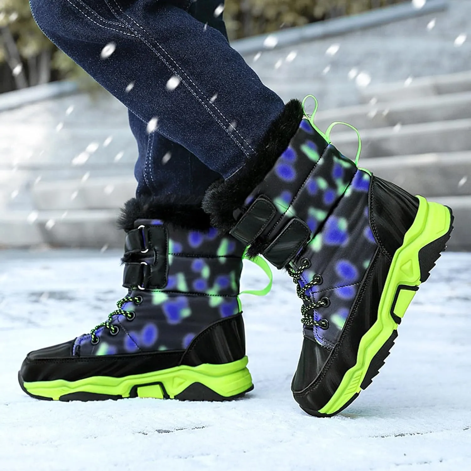 Baby Girls Winter Snow Boots Kids Winter Thermal Non Slip Windproof Snow Boots Baby Boys Girls Kids Ankle Boots Shoes