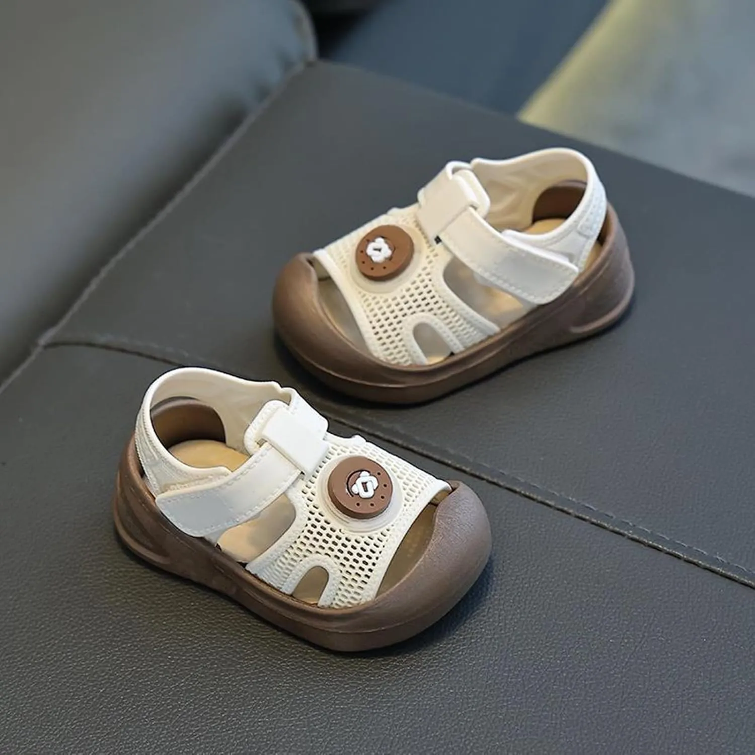 Baby Infant Mesh Hollow Sandals Toddler Newborn Sole Rubber Non Slip Barefoot Shoes Hook Loop Open Toe Beach Sandals