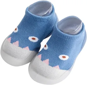 Baby Socks Shoes, Boys Girls Breathable Floor Shoes Infant Rubber Sole Shoes Cotton Slip-On First Walking Shoes