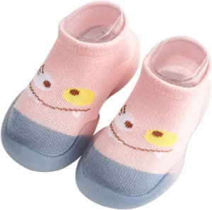 Baby Socks Shoes, Boys Girls Breathable Floor Shoes Infant Rubber Sole Shoes Cotton Slip-On First Walking Shoes