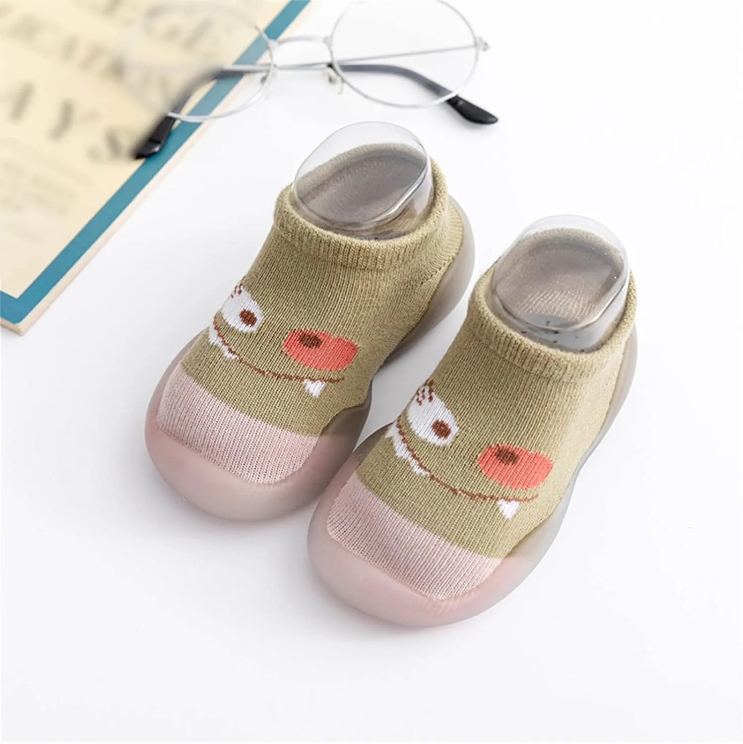 Baby Socks Shoes, Boys Girls Breathable Floor Shoes Infant Rubber Sole Shoes Cotton Slip-On First Walking Shoes