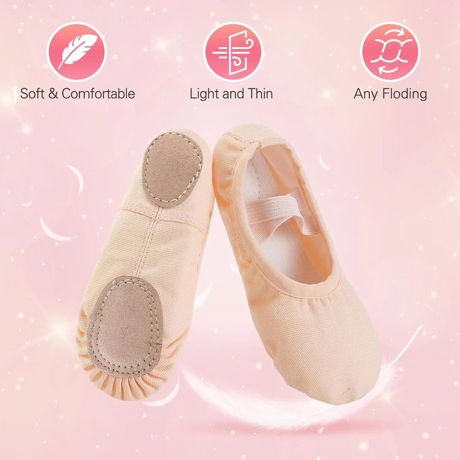 Ballet Shoes for Girls, Canvas Toddler Ballet Shoes Leather Split Sole Ballet Slippers for Girls Toddler/Little/Big Kid