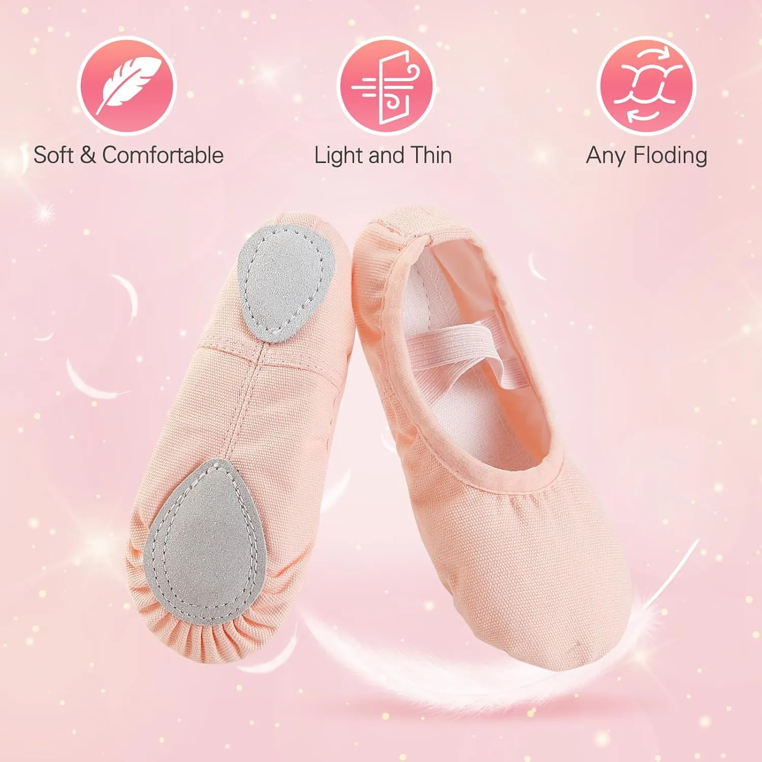 Ballet Shoes for Girls, Canvas Toddler Ballet Shoes Leather Split Sole Ballet Slippers for Girls Toddler/Little/Big Kid