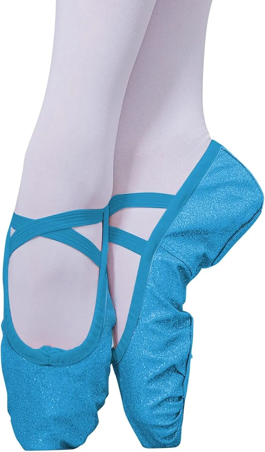 Ballet Shoes for Girls Glitter Metallic Faux Leather Ballet Slippers Split Sole Dance Shoes for Toddler Flats Shoes