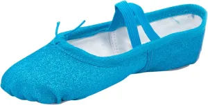 Ballet Shoes for Girls Glitter Metallic Faux Leather Ballet Slippers Split Sole Dance Shoes for Toddler Flats Shoes