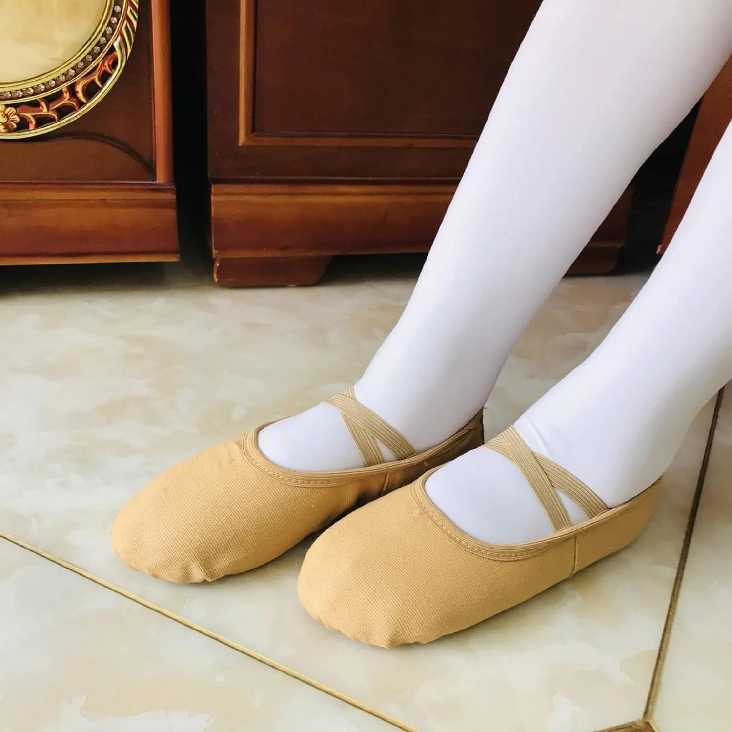 Ballet Shoes Toddler Slippers Highly Elastic Canvas Girls Ballerina Dance Shoes Little Girls Slip On Dress Shoes