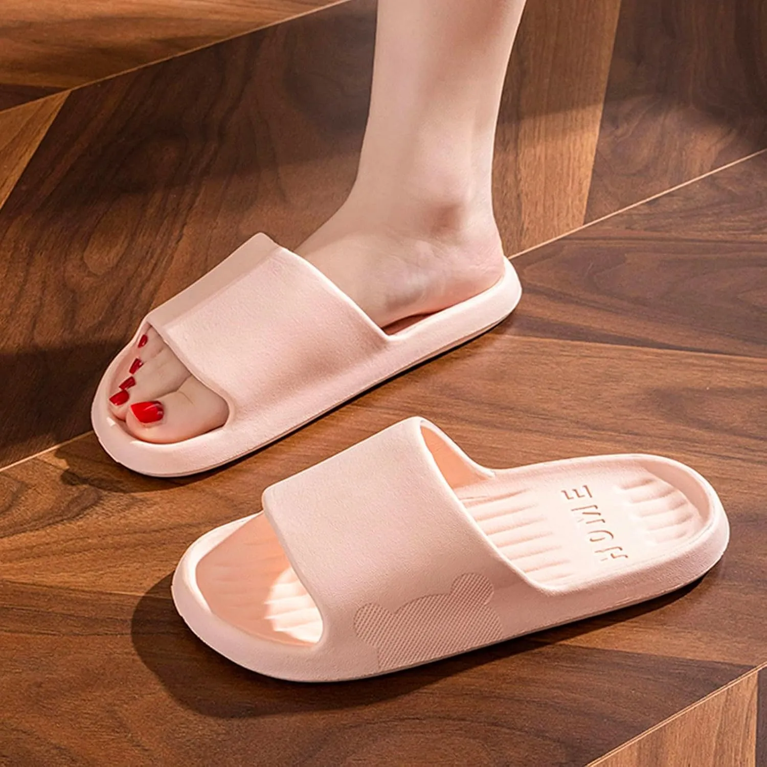 Bath Slippers Mens Cloud Slides Womens Shower Shoes Showers Sandals Non-Slip Drainage Hole Dry Quickly