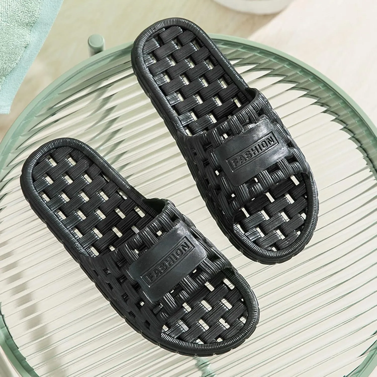 Bathroom Slippers Men Womens Slides Slides for Men Shower Shoes Women Lightweight Indoor Bathroom Slippers