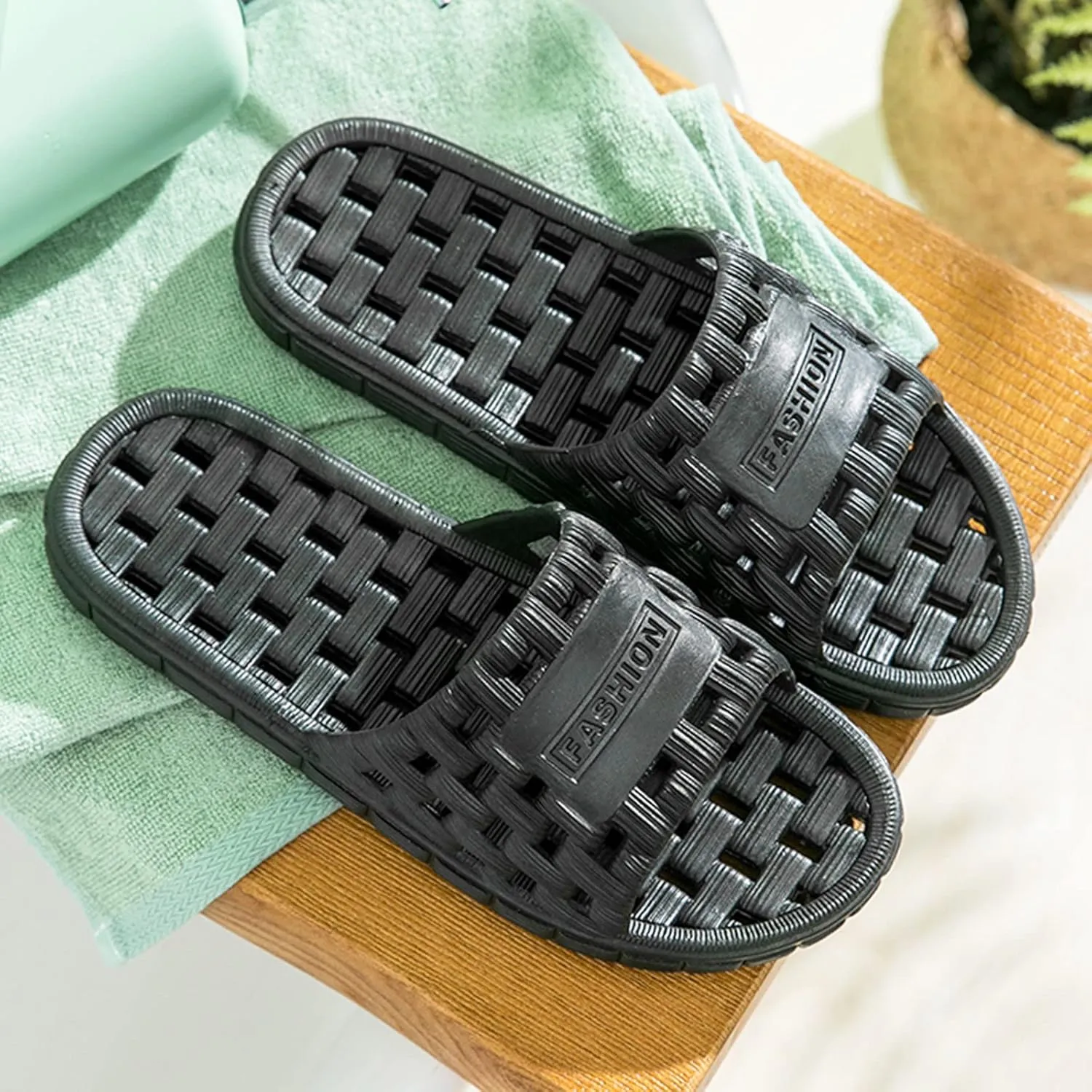Bathroom Slippers Men Womens Slides Slides for Men Shower Shoes Women Lightweight Indoor Bathroom Slippers