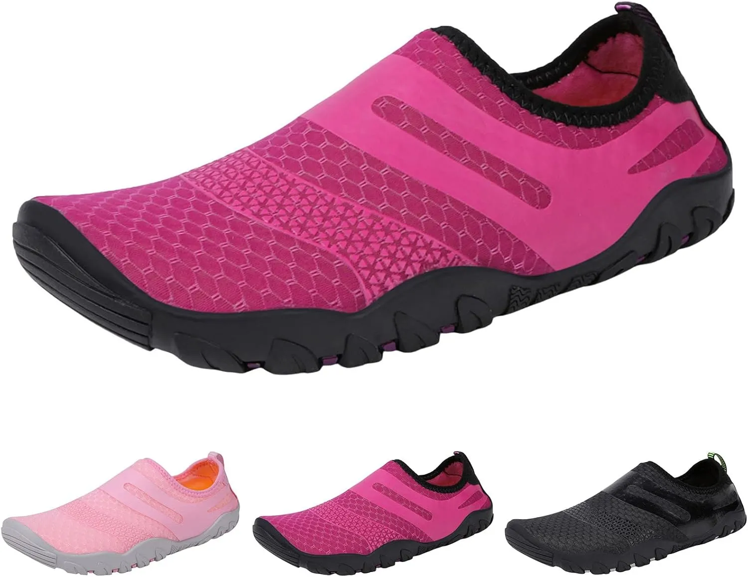 Black Water Shoes Size 10 Women Lightweight Quick Drying Barefoot Water Shoes Men Extra Wide