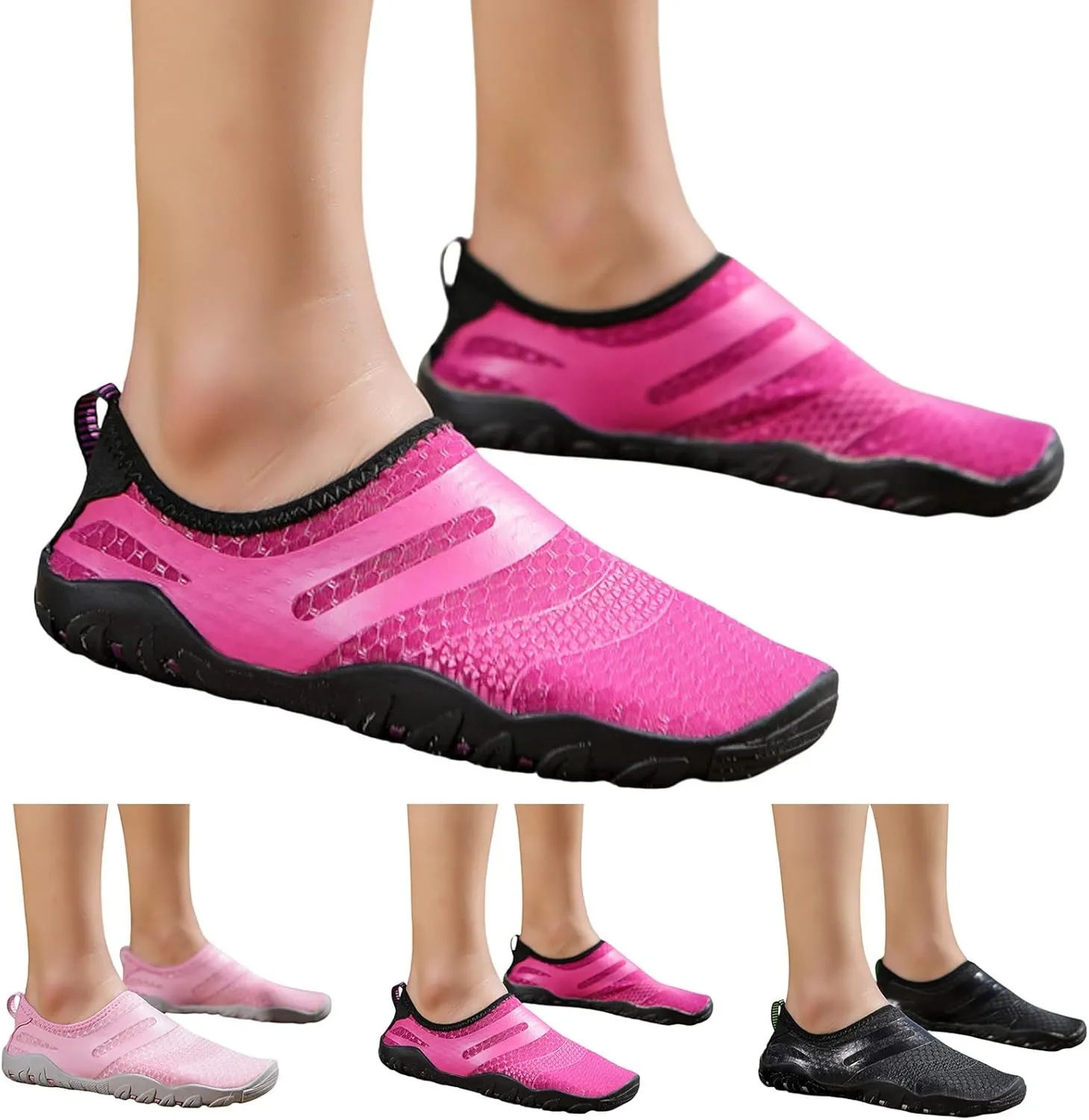 Black Water Shoes Size 10 Women Lightweight Quick Drying Barefoot Water Shoes Men Extra Wide