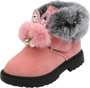 Boots for Girls Kid Winter Waterproof Snow Boots Outdoor Warm Faux Fur Lined Shoes Cold Weather Warm Resistance Boots