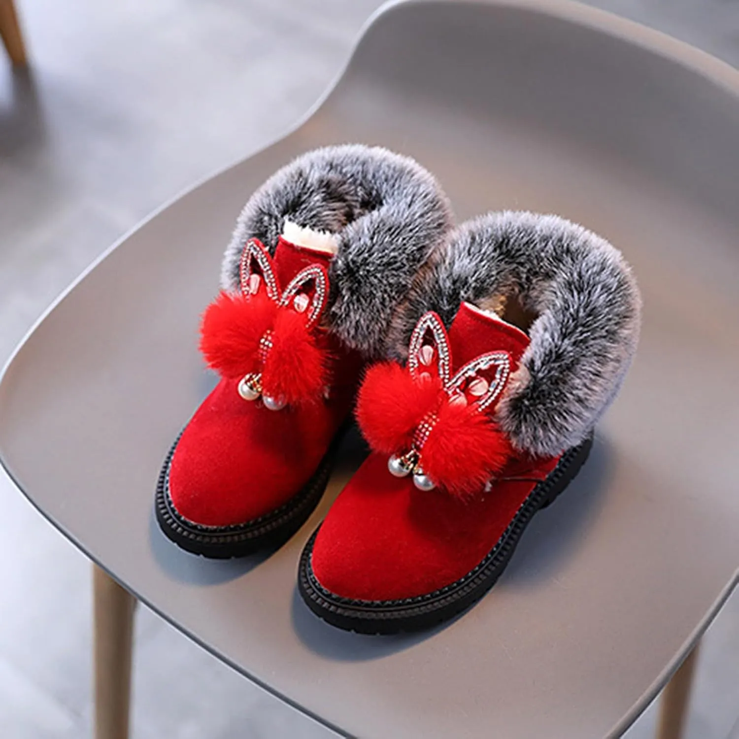 Boots for Girls Kid Winter Waterproof Snow Boots Outdoor Warm Faux Fur Lined Shoes Cold Weather Warm Resistance Boots