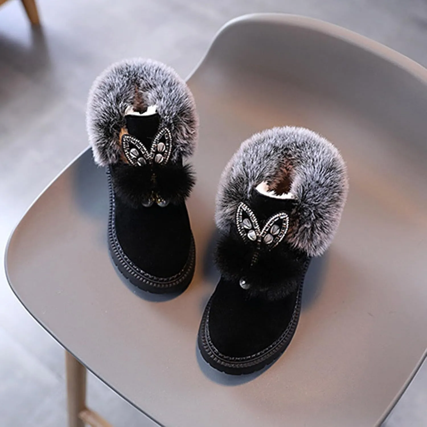 Boots for Girls Kid Winter Waterproof Snow Boots Outdoor Warm Faux Fur Lined Shoes Cold Weather Warm Resistance Boots
