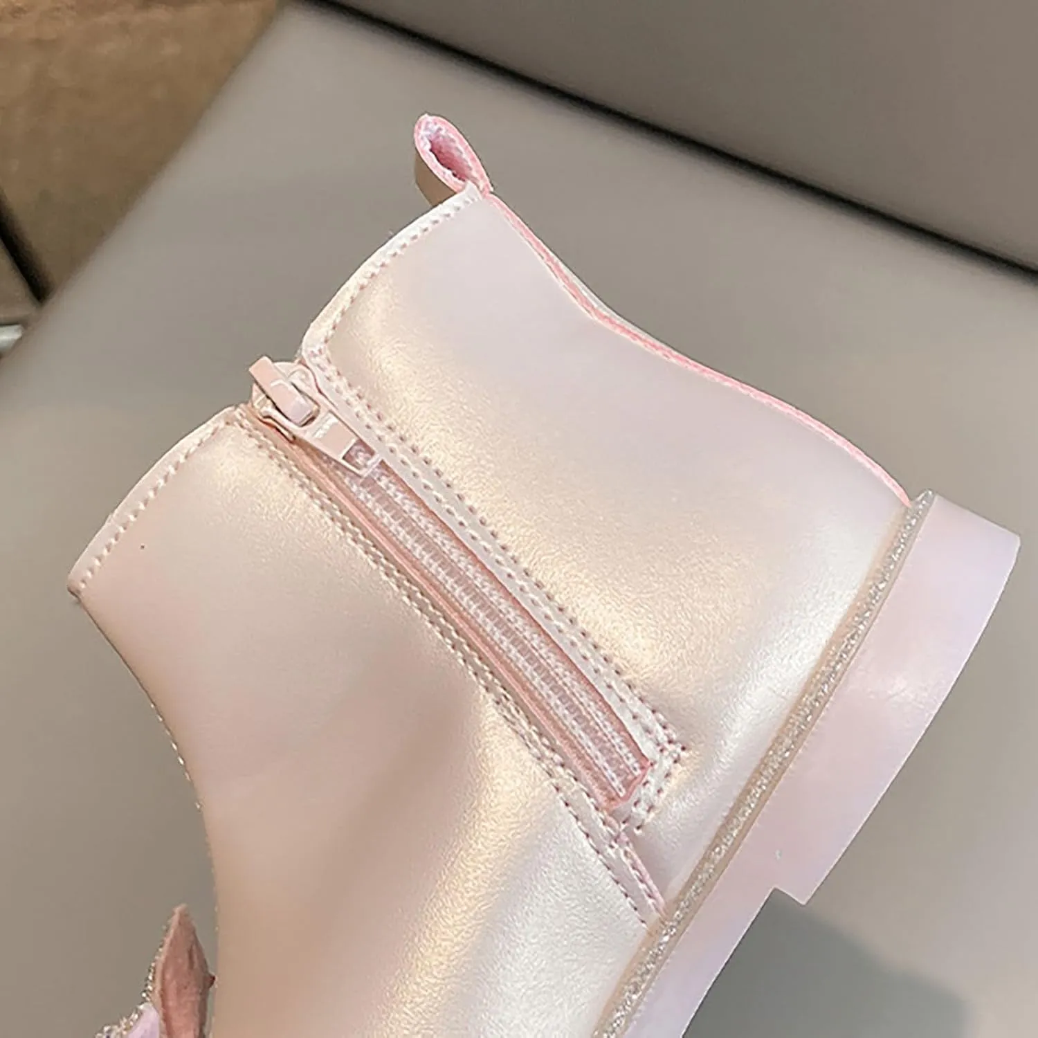 Boots for Girls Sparkly Sequin Cute Pearl Bowknot Ankle Boots Fashion Leather Dress Shoes 3 Toddler Girl Boots
