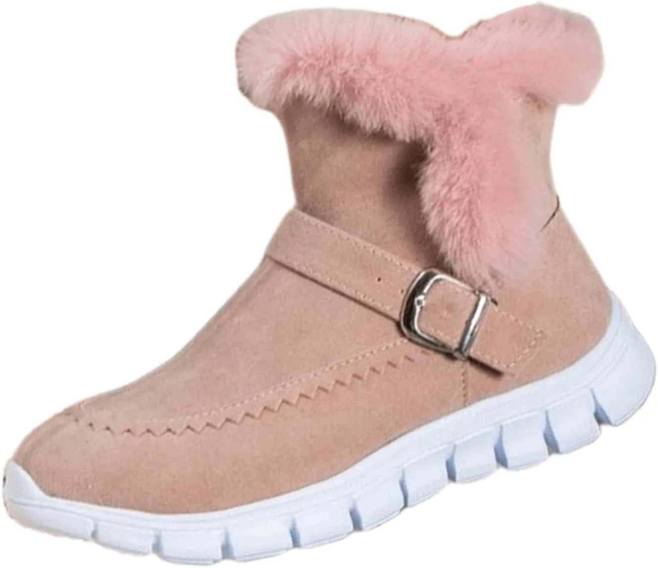 Boots For Women Ankle Booties With Fur Lined Warm Snow Winter Boots Comfortable Casual Fashion Trendy Loafers Shoes