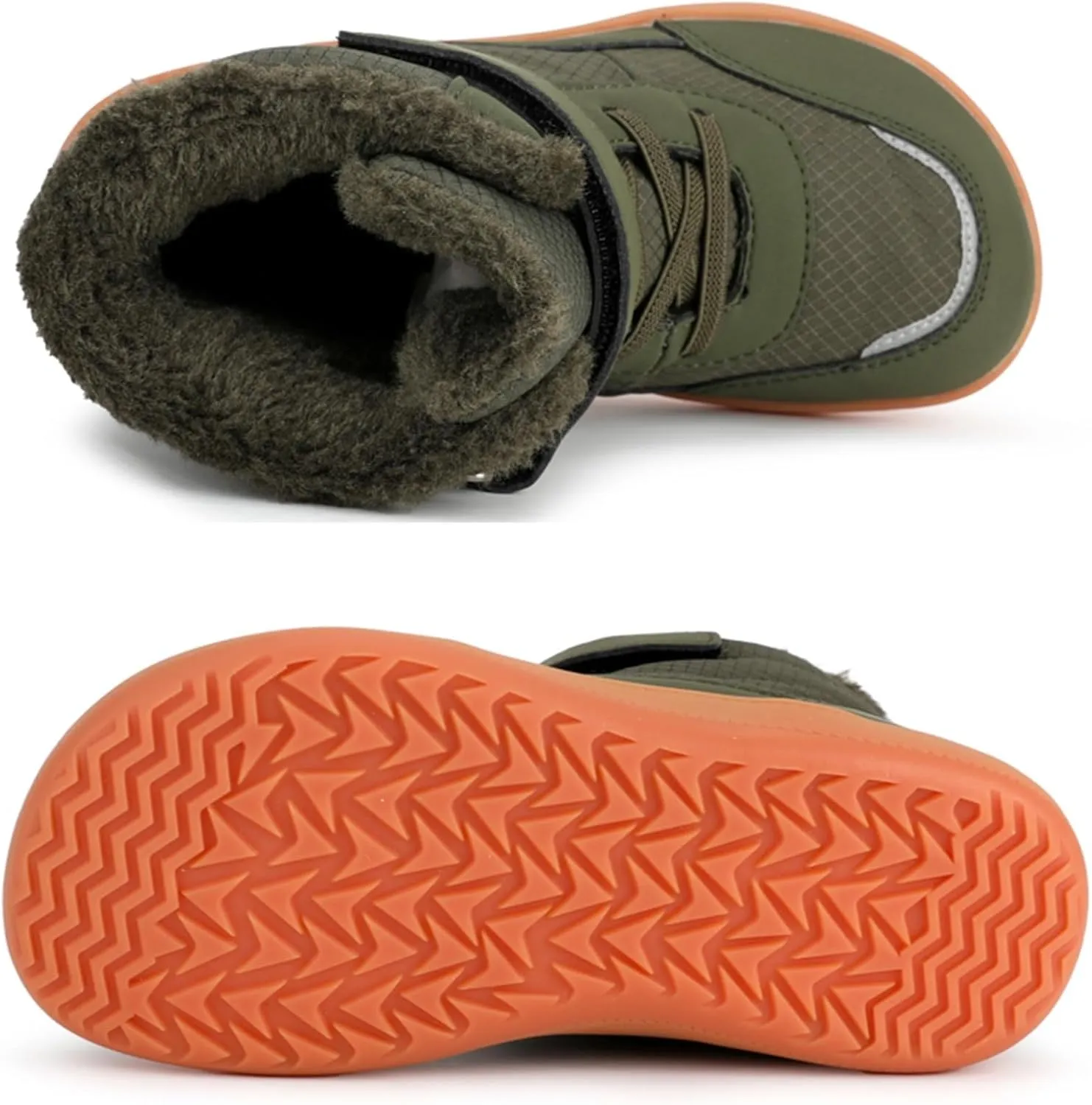 Boys Girls Barefoot Winter Boots With Wide Toe Box Slip Drop Sole Ankle Winter Snow Boots For Boys Shoes Size 1
