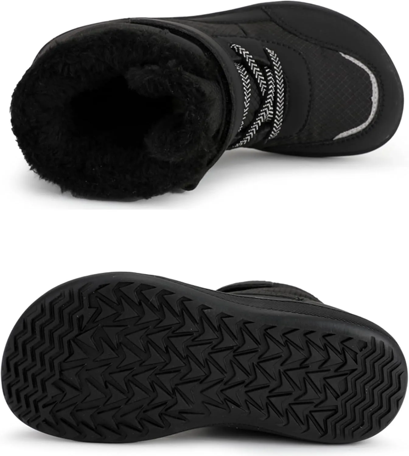 Boys Girls Barefoot Winter Boots With Wide Toe Box Slip Drop Sole Ankle Winter Snow Boots Little Boy Rain Boots Size 6
