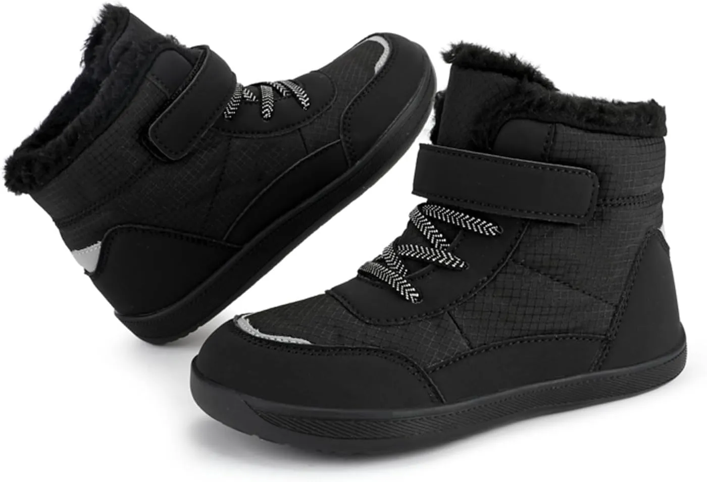 Boys Girls Barefoot Winter Boots With Wide Toe Box Slip Drop Sole Ankle Winter Snow Boots Little Boy Rain Boots Size 6