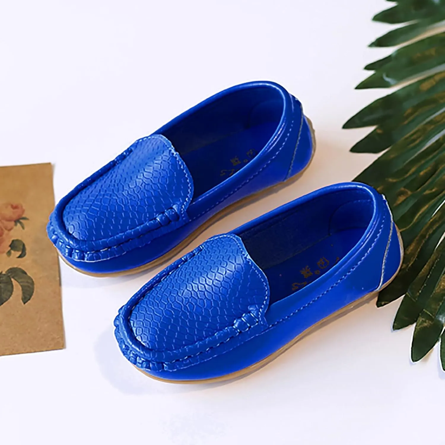 Boys Girls Loafer Flat Slip-On Comfort School Casual Dress Shoes Light Weight Lace Up Casua lBoat Shoes