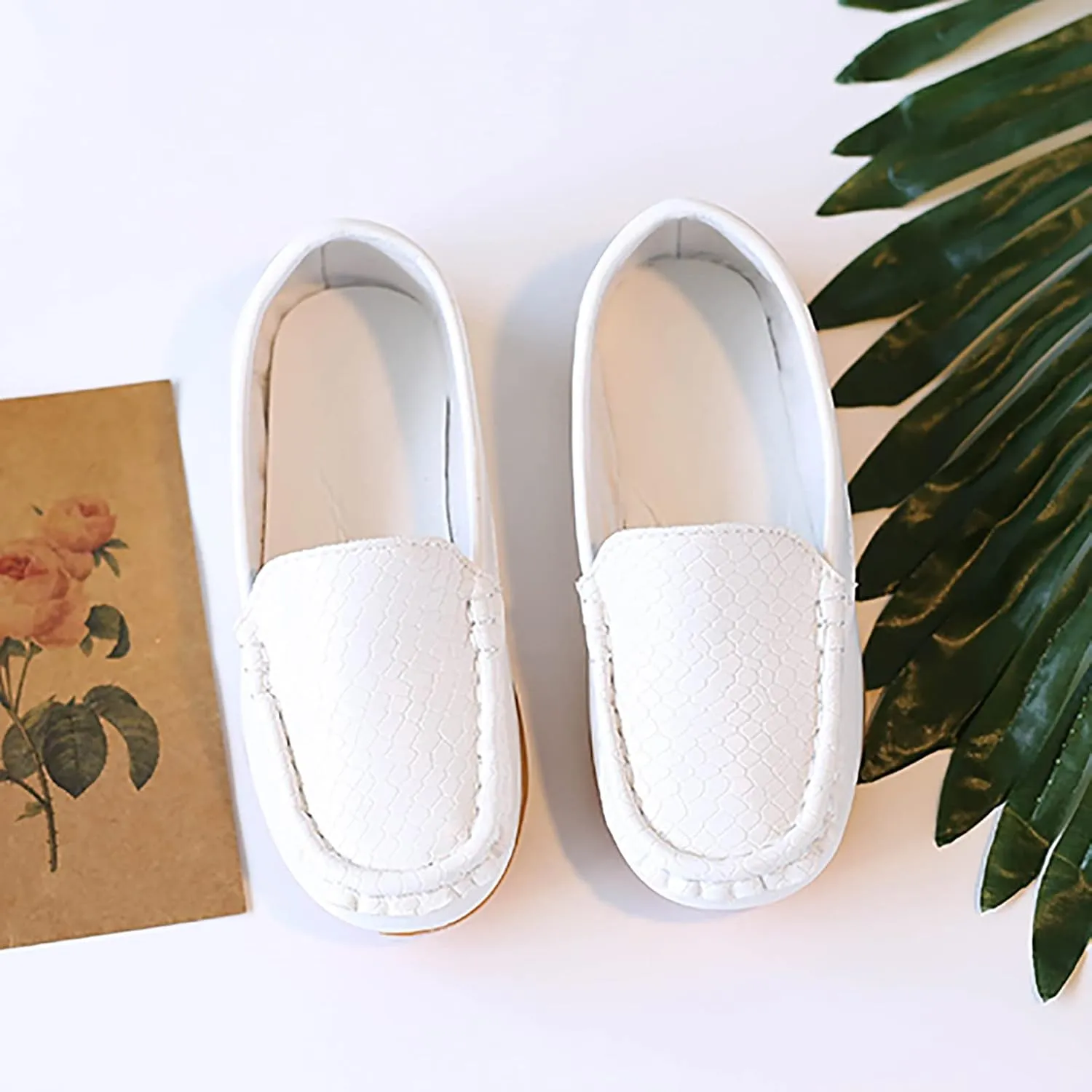 Boys Girls Loafer Flat Slip-On Comfort School Casual Dress Shoes Light Weight Lace Up Casua lBoat Shoes
