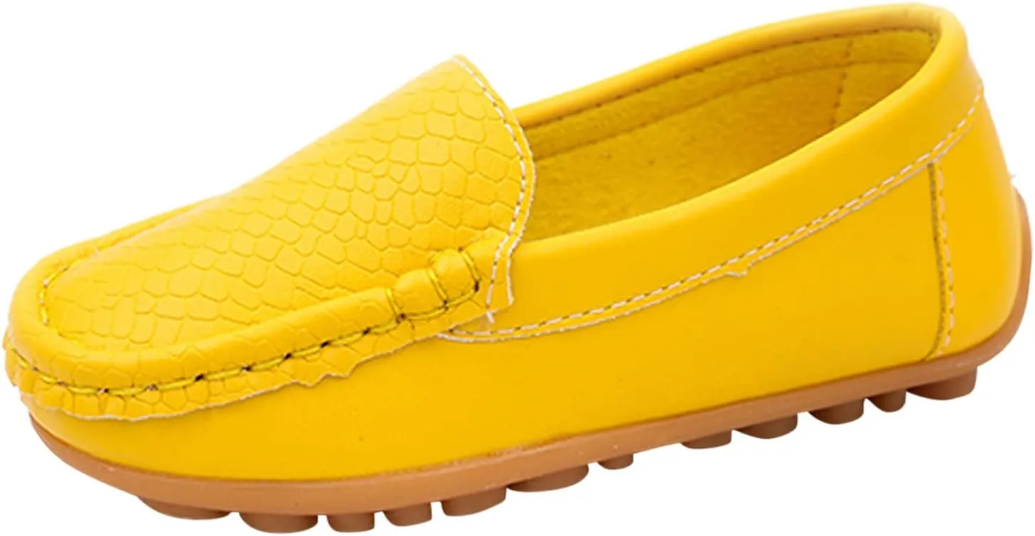 Boys Girls Loafer Flat Slip-On Comfort School Casual Dress Shoes Light Weight Lace Up Casua lBoat Shoes