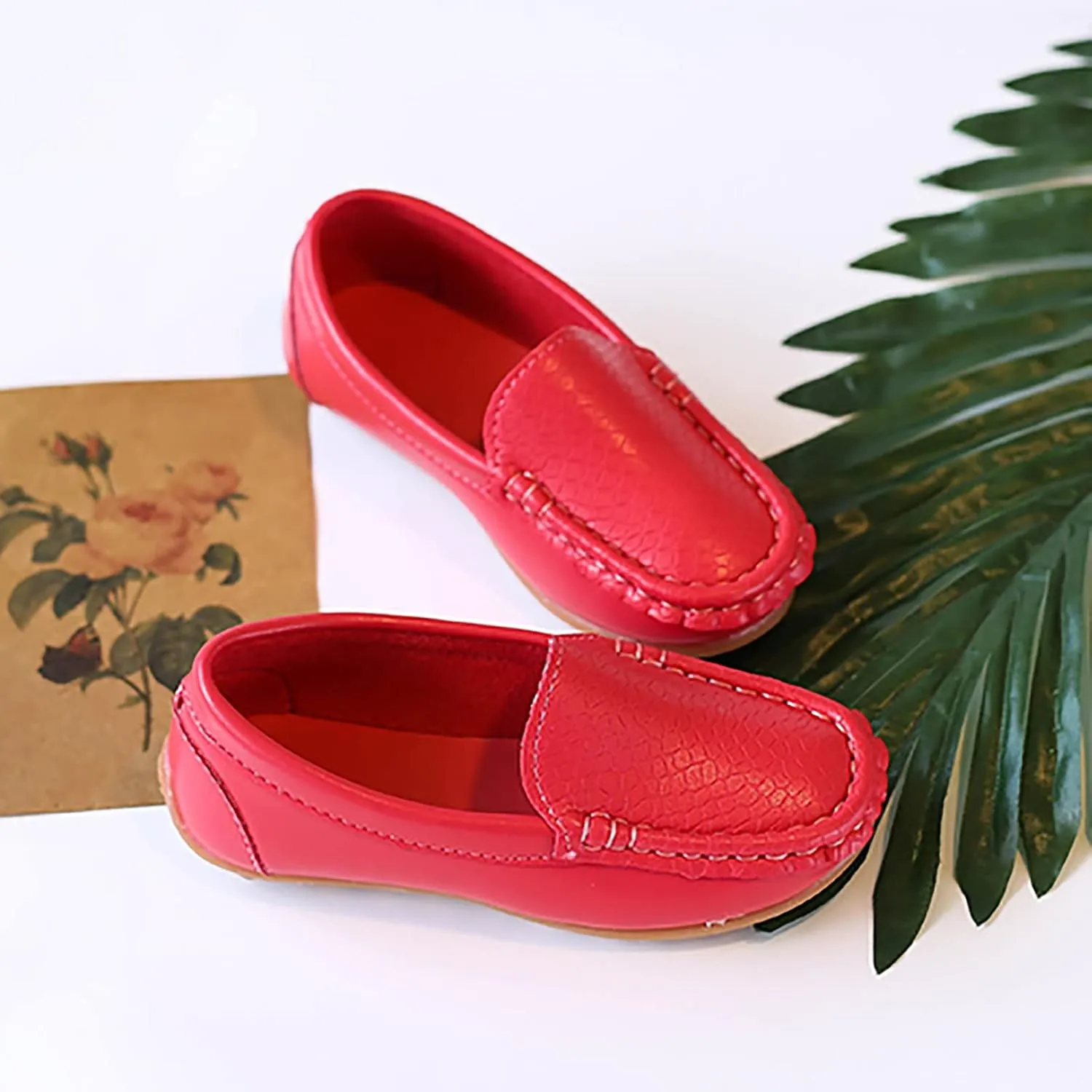 Boys Girls Loafer Flat Slip-On Comfort School Casual Dress Shoes Light Weight Lace Up Casua lBoat Shoes