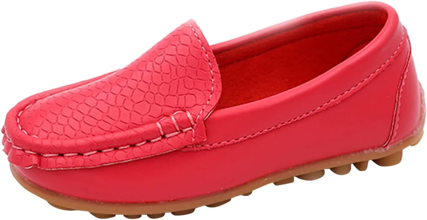 Boys Girls Loafer Flat Slip-On Comfort School Casual Dress Shoes Light Weight Lace Up Casua lBoat Shoes