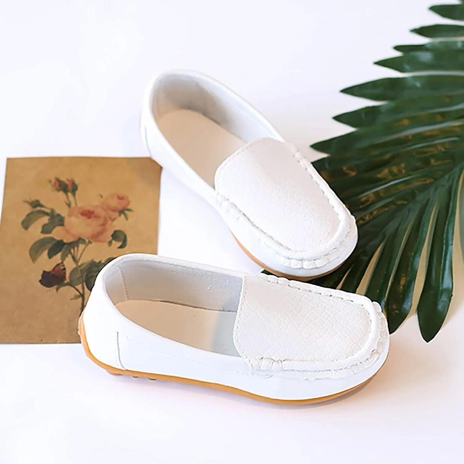Boys Girls Loafer Flat Slip-On Comfort School Casual Dress Shoes Light Weight Lace Up Casua lBoat Shoes