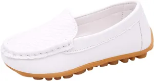 Boys Girls Loafer Flat Slip-On Comfort School Casual Dress Shoes Light Weight Lace Up Casua lBoat Shoes