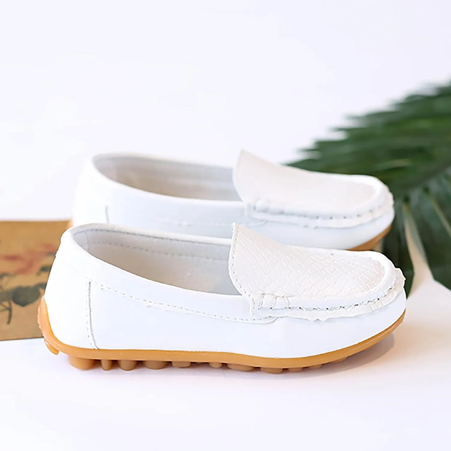 Boys Girls Loafer Flat Slip-On Comfort School Casual Dress Shoes Light Weight Lace Up Casua lBoat Shoes