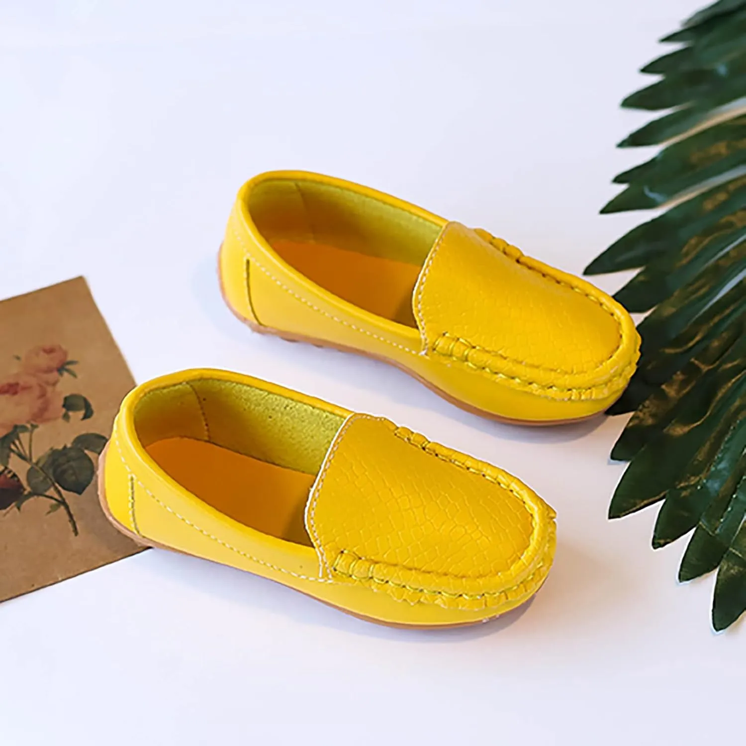Boys Girls Loafer Flat Slip-On Comfort School Casual Dress Shoes Light Weight Lace Up Casua lBoat Shoes
