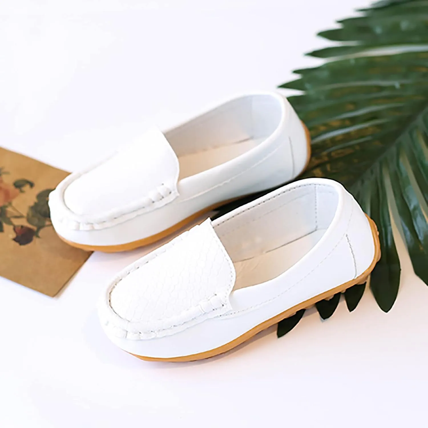Boys Girls Loafer Flat Slip-On Comfort School Casual Dress Shoes Light Weight Lace Up Casua lBoat Shoes