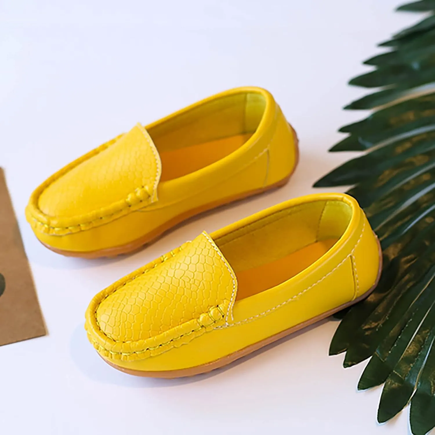 Boys Girls Loafer Flat Slip-On Comfort School Casual Dress Shoes Light Weight Lace Up Casua lBoat Shoes